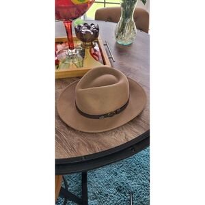 Bailey of Hollywood Mens Larg Hat Fedora Brown Wool Briar  USA Lite Felt Mint